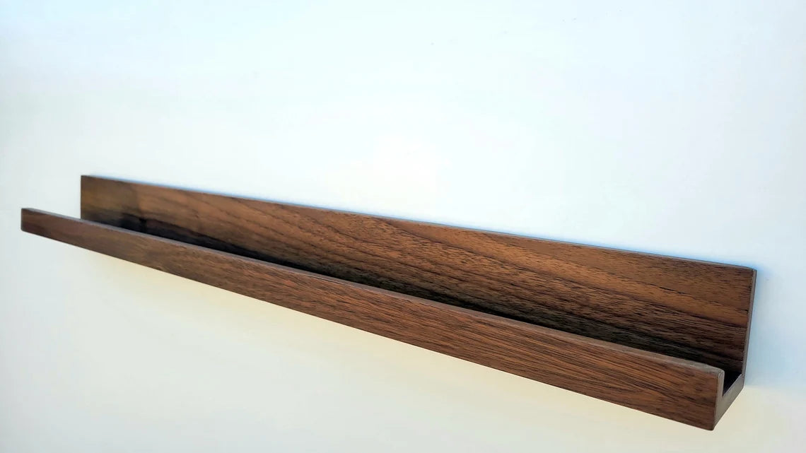 Rustic Black Walnut Picture Ledge Shelf