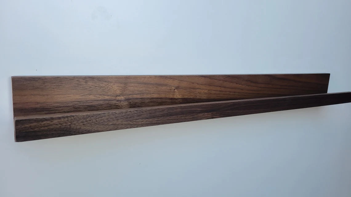 Rustic Black Walnut Picture Ledge Shelf